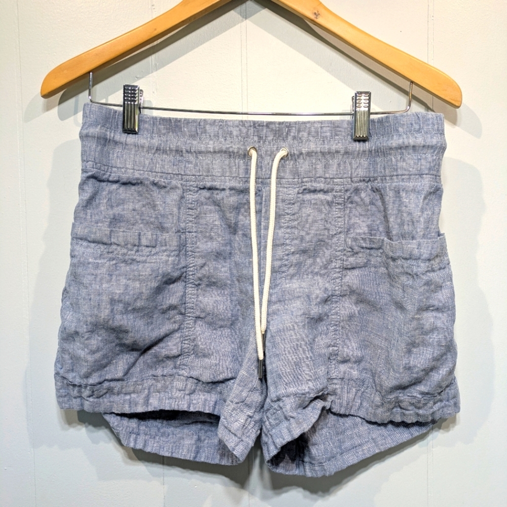 Athleta Cabo Linen 4" Short Blue Size 6 Resort Vacation‎ Summer Linen